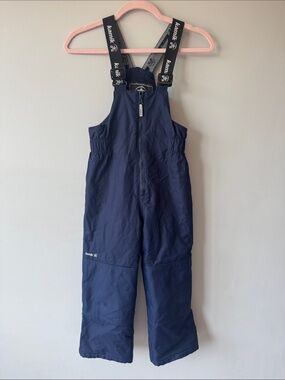 Kamik Navy Blue Kids Snow Overalls with Branded Suspenders